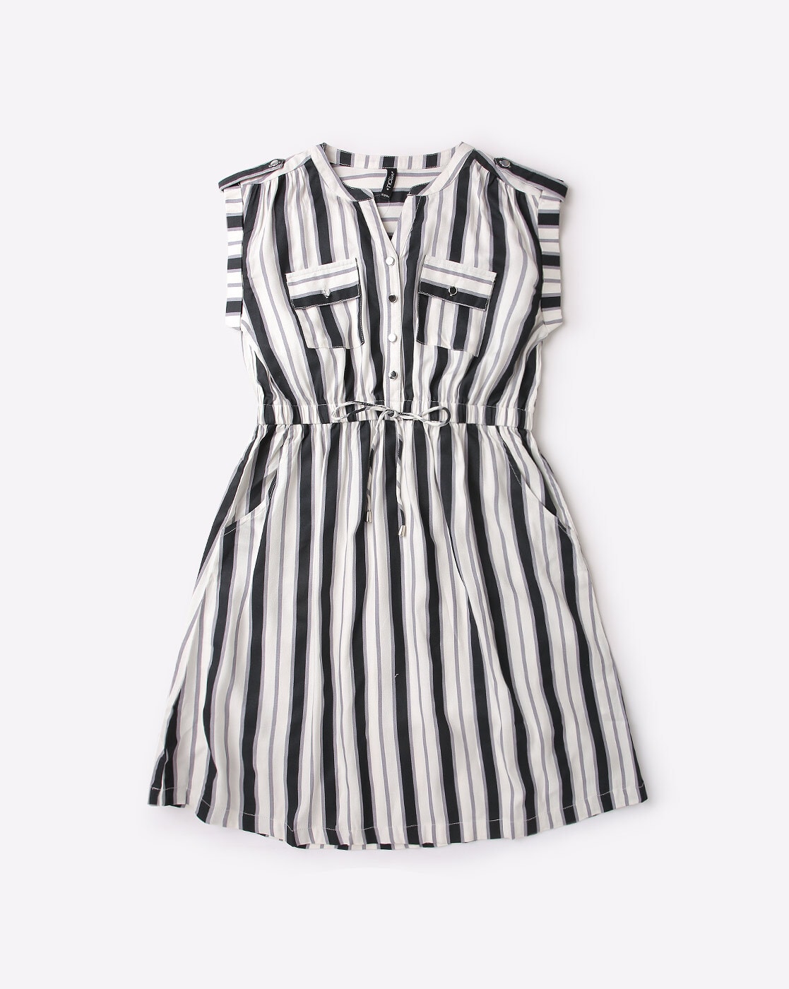 FARM RIO Belted striped cotton mini dress | NET-A-PORTER