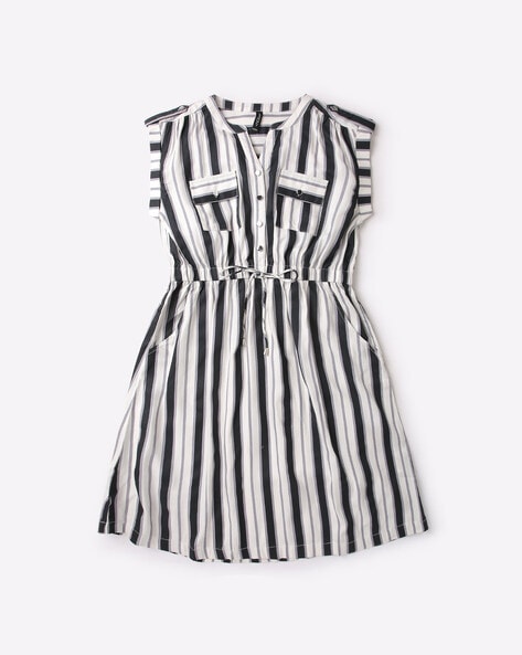 Buy Zima Leto Women Black & White Striped Sheath Dress - Dresses for Women  1509296 | Myntra