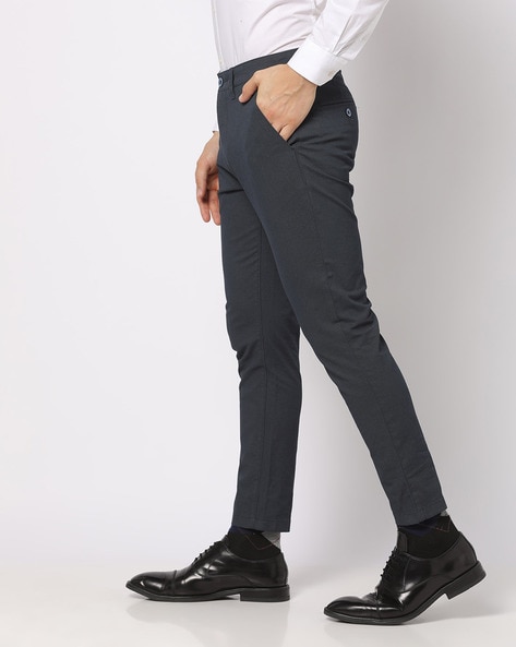 Formal Men Dress Pants High Waist Business Casual Slim Fit Office Trousers  New | eBay