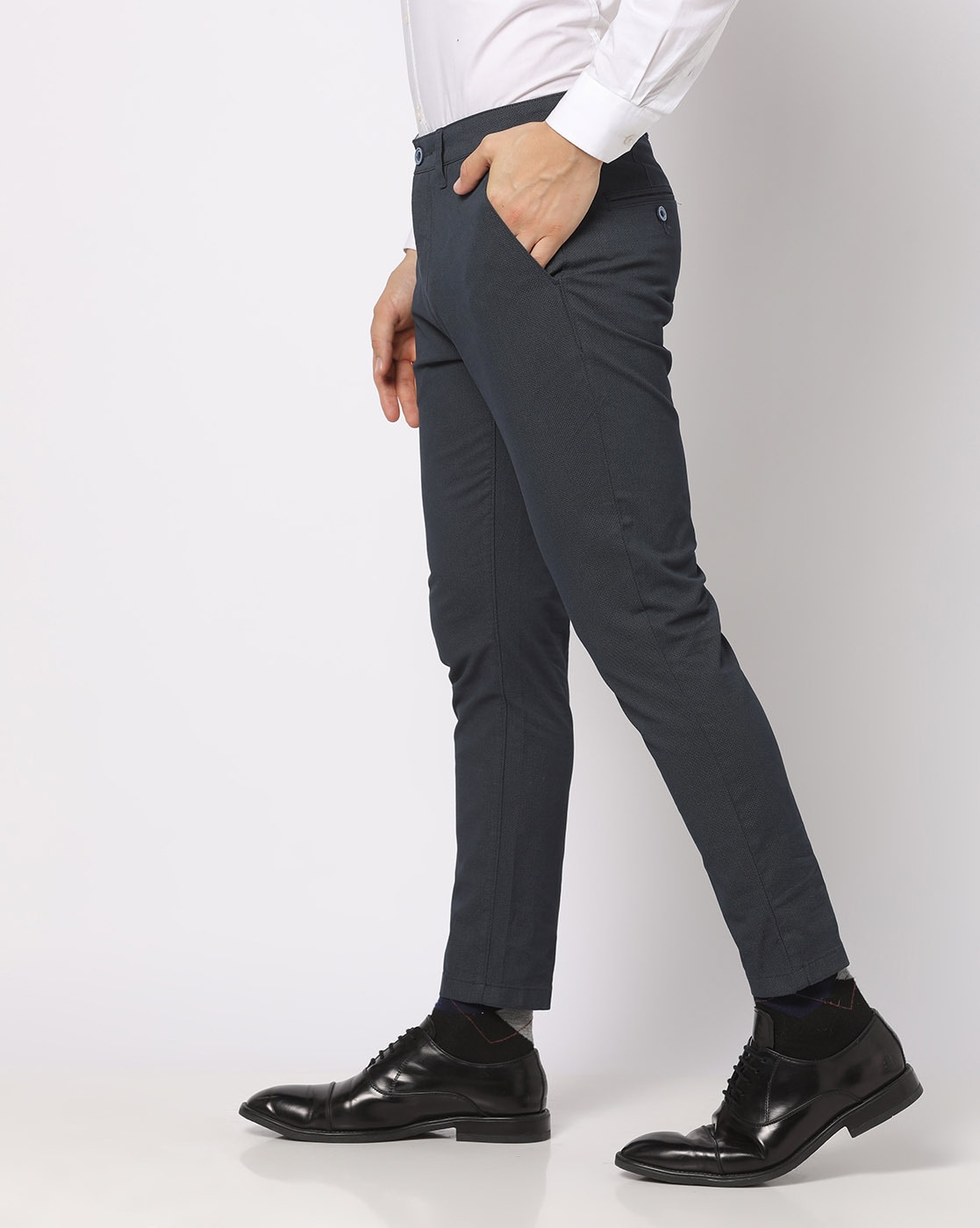 Topman skinny smart pants with elasticated waistband in navy | ASOS