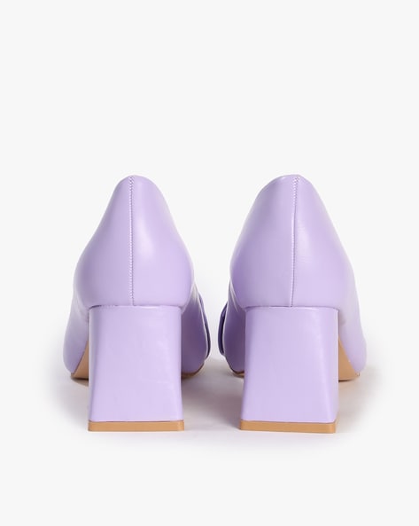 Lilac block heel shoes best sale