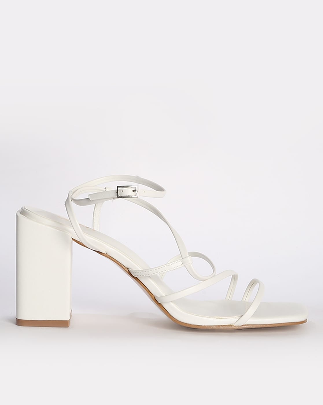 Jessica White Leather Strappy Sandals – SaintG India