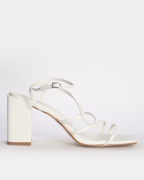 Topshop Rise strappy high heeled sandals in off white | ASOS
