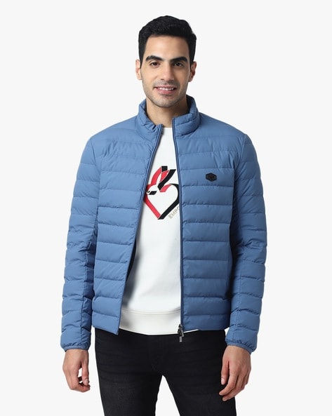 Buy EMPORIO ARMANI Regular Fit Puffer Jacket | Blue Color Men | AJIO LUXE