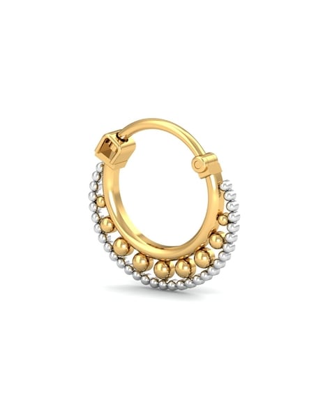Kuberbox Dream Pearl& 1/8 Carats Dimond Nose Ring 18K Yellow Gold SI-HI  Certified Diamonds - Etsy