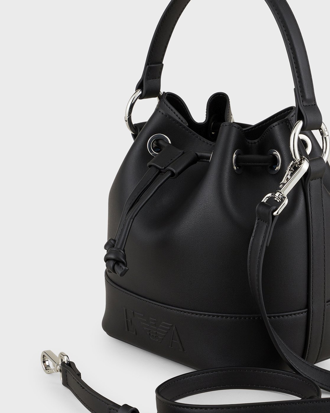 EMPORIO ARMANI Small Milly Bucket Bag with Logo Detail For Women (Black, OS)