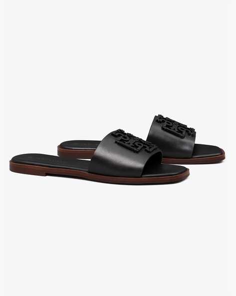 Buy Tory Burch Ines Open Toe Slides Black Color Women AJIO LUXE