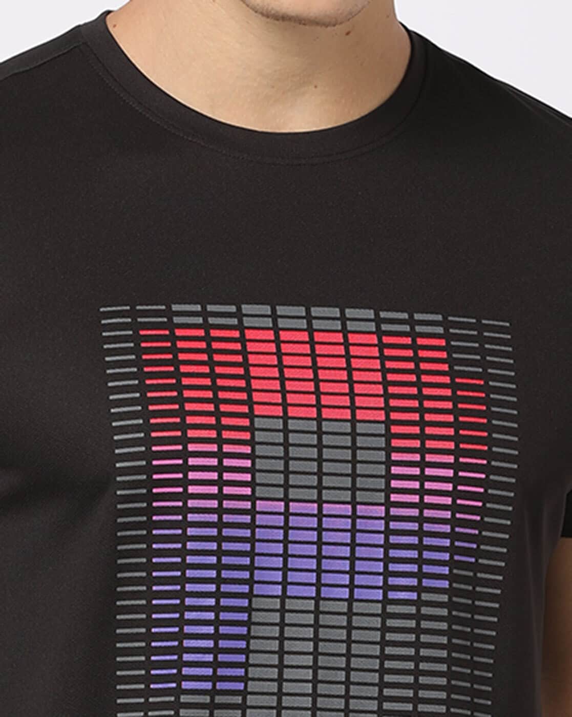 Performax Regular Fit Printed NBA Crew-Neck T-Shirt For Men (Black, XL)