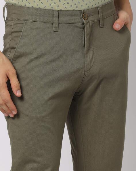 Buy online ASHTOM Black Formal Cotton Trouser Regular Fit For Men