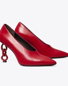 Buy Tory Burch Chain Pumps | Tory Red Color Women | AJIO LUXE