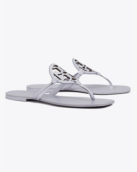 Buy Tory Burch Miller Square-Toe Sandals | Cloud Blue Color Women | AJIO  LUXE