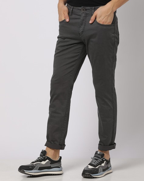 Dark Grey Slim Jeans - Temu