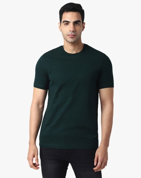 Buy EMPORIO ARMANI Cotton Regular Fit T Shirt Green Color Men