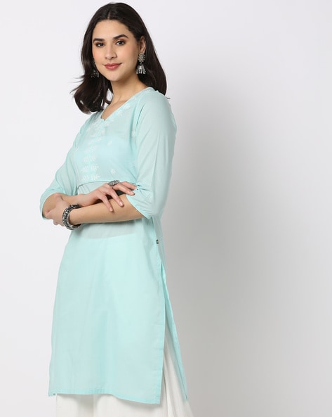 Buy Turquoise Blue Kurtas for Women by AVAASA MIX N' MATCH Online | Ajio.com