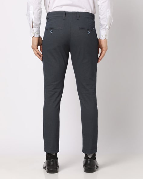Charcoal Check Ankle-Length Formal Men Carrot Fit Trousers - Selling Fast  at Pantaloons.com
