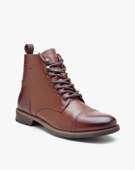 mens brown lace up dress boots