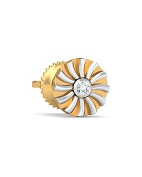 Yellow Gold Diamond Ciru Ear Stud-image-6