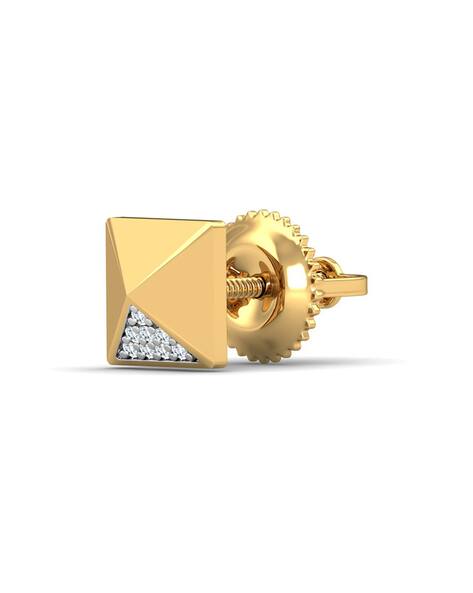 Buy Yellow gold Earrings for Men by KuberBox Online