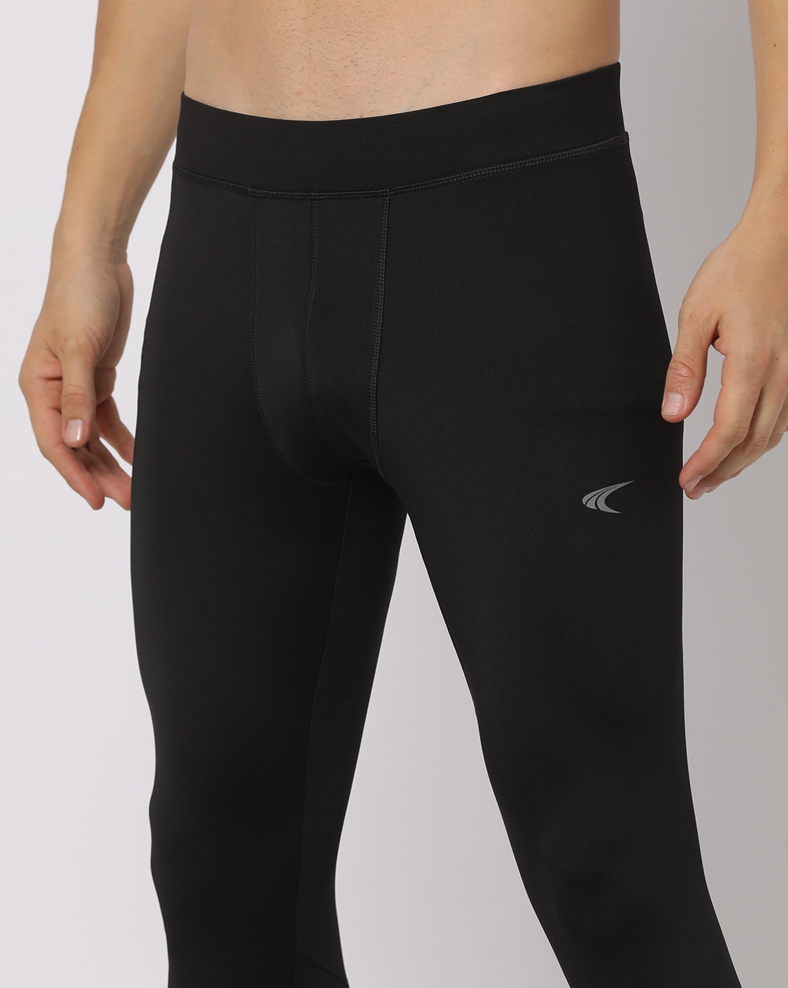 Mid-Rise Compression Track Pants with Elasticated Waistband