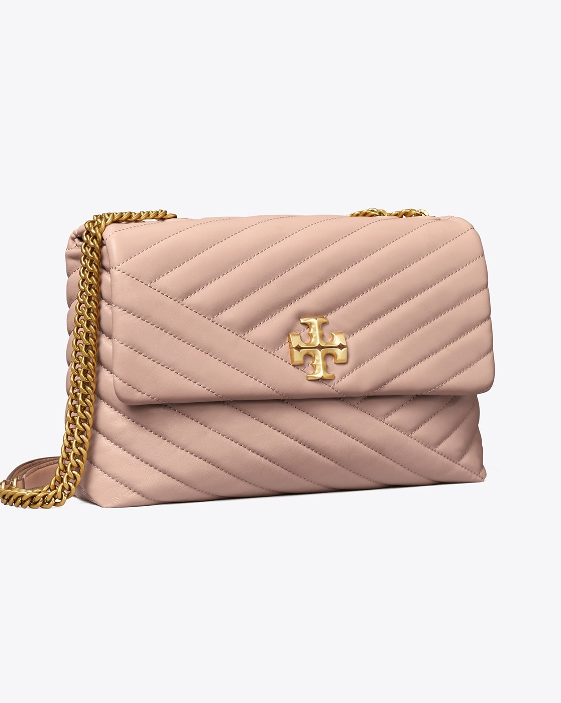 Tory Burch Kira Chevron Small Convertible Shoulder Bag in Pink