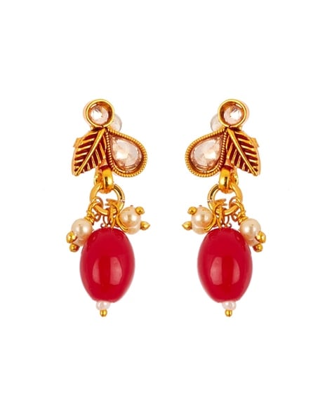 Coral 18 Karat Gold Chandelier Earrings For Sale at 1stDibs | coral  chandelier earrings, red and gold chandelier earrings