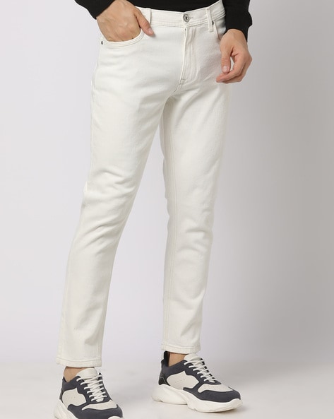 Buy Men Off White Jeans Online In India