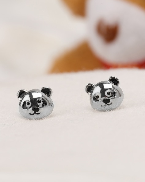 Buy Cute Panda Earrings in Sterling Silver Panda Bear Stud Online in India   Etsy