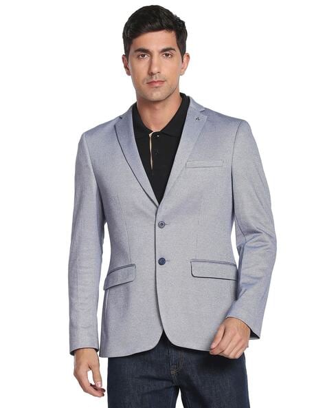 Grey blazer clearance with elbow patches