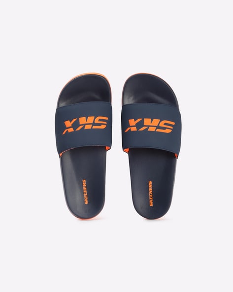 Skechers flip best sale flops navy blue