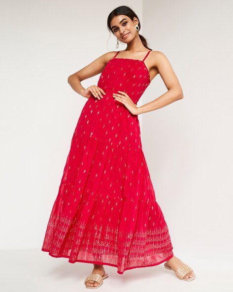 Global desi on sale red maxi dress