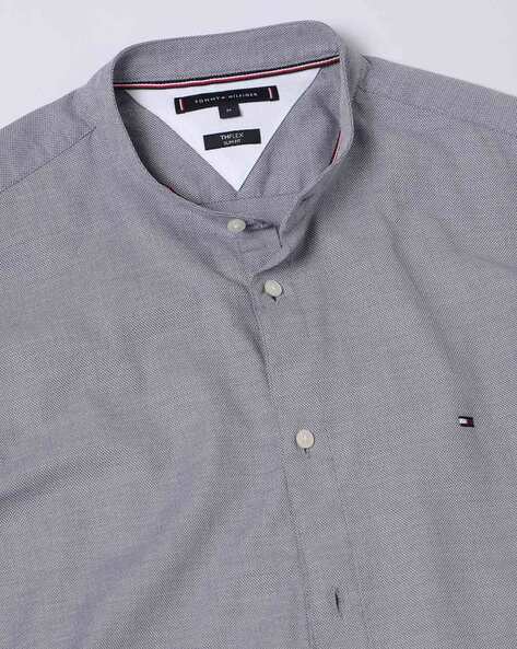 Tommy hilfiger chinese collar hot sale shirts