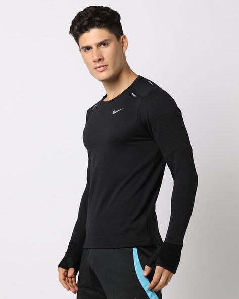 Nike long sleeve thumb holes best sale