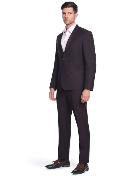 Uorcsa Soft Suit Two-Piece Daily Mens Set Wine 