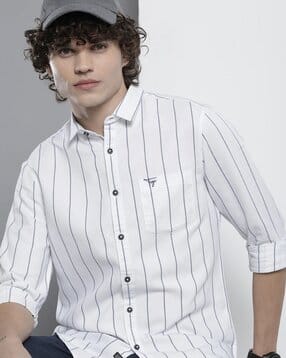 Striped Shirt with Patch Pocket
