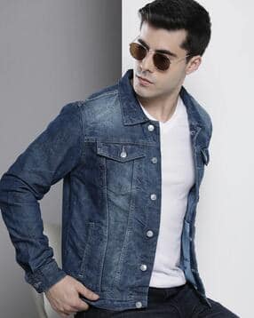 the indian garage co Washed Slim Fit Denim Jacket-picture-45