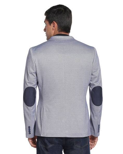 Men's navy blazer clearance with elbow patches