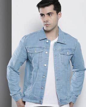 the indian garage co Washed Slim Fit Denim Jacket-picture-12