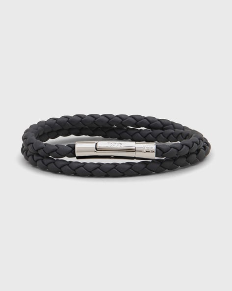 Hugo Boss Jewellery Men's Ares Blue Braided Double Leather Bracelet 15 -  Obsessions Jewellery