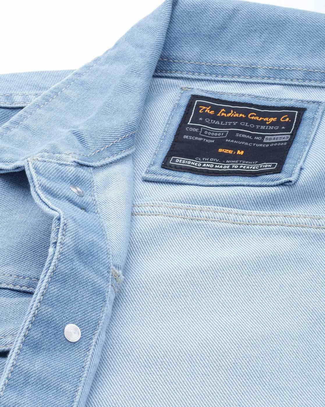 Buy Blue Printed Co-ord Denim Jacket for Men