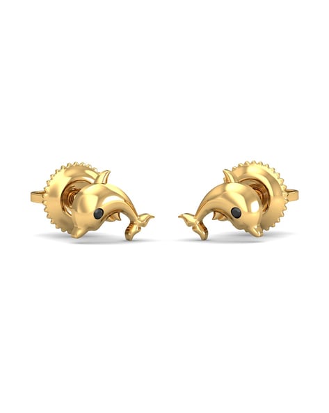 Whale's Tail Earrings, Yellow Gold - Cross Jewelers