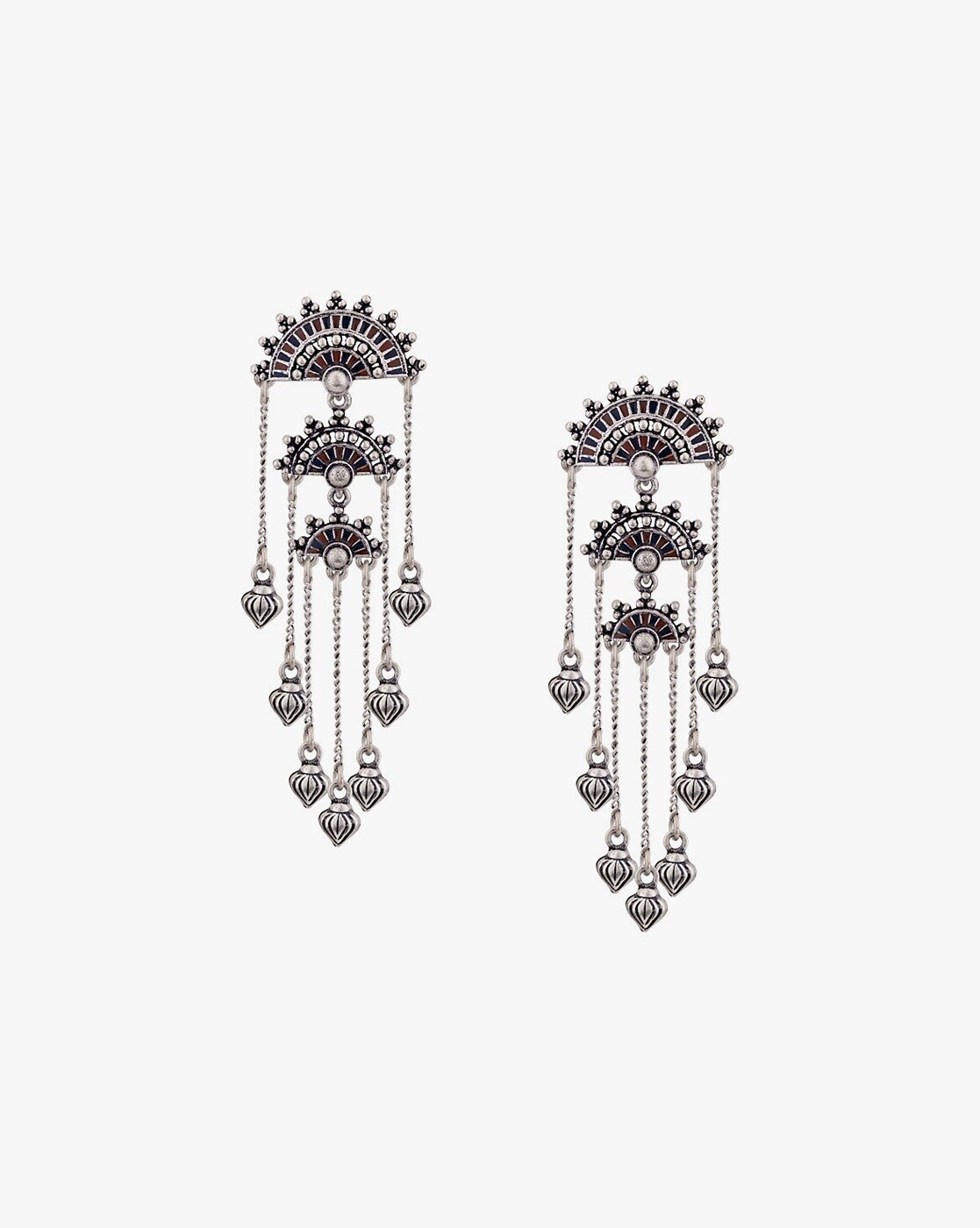 Gray Crystal Tassel Sterling Silver Earring – Born To Glam