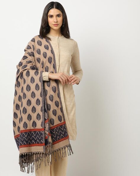Jacquard Knit Winter Shawl Price in India