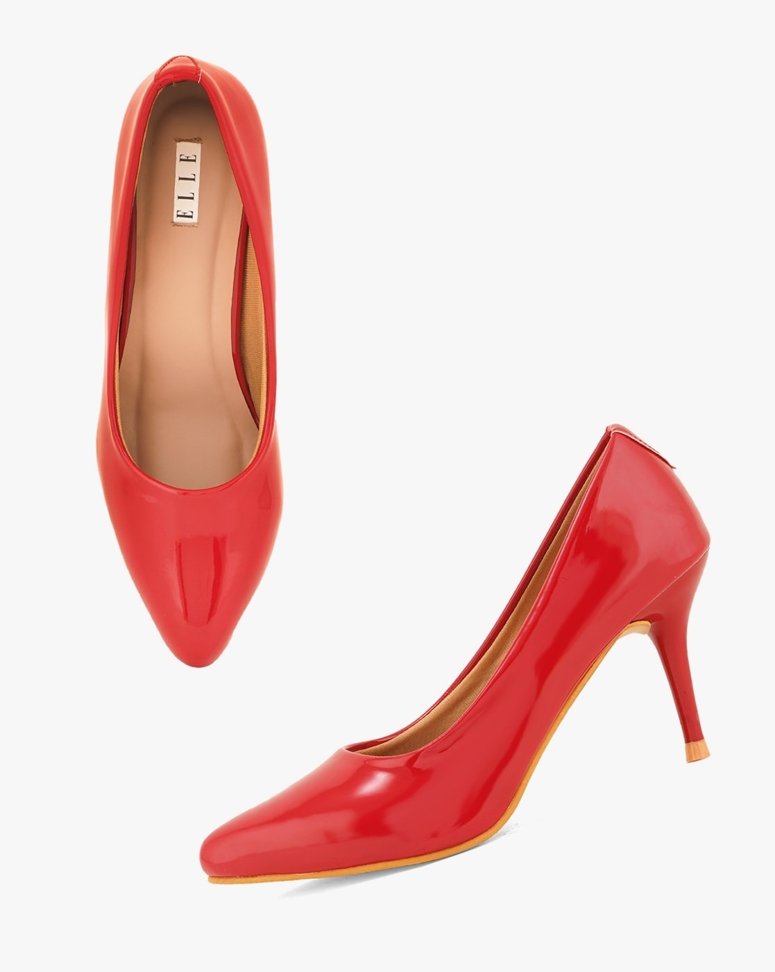 ASOS DESIGN Wide Fit Sienna mid heeled pumps in red | ASOS