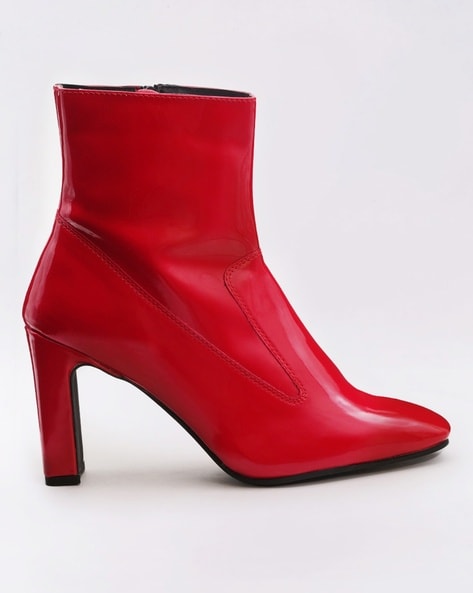 Red Ankle Boot Pointed Toe Kitten Heel Womens 7.5 - Etsy
