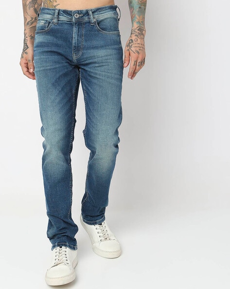 Gas Albert Mid-Wash Slim Fit Jeans