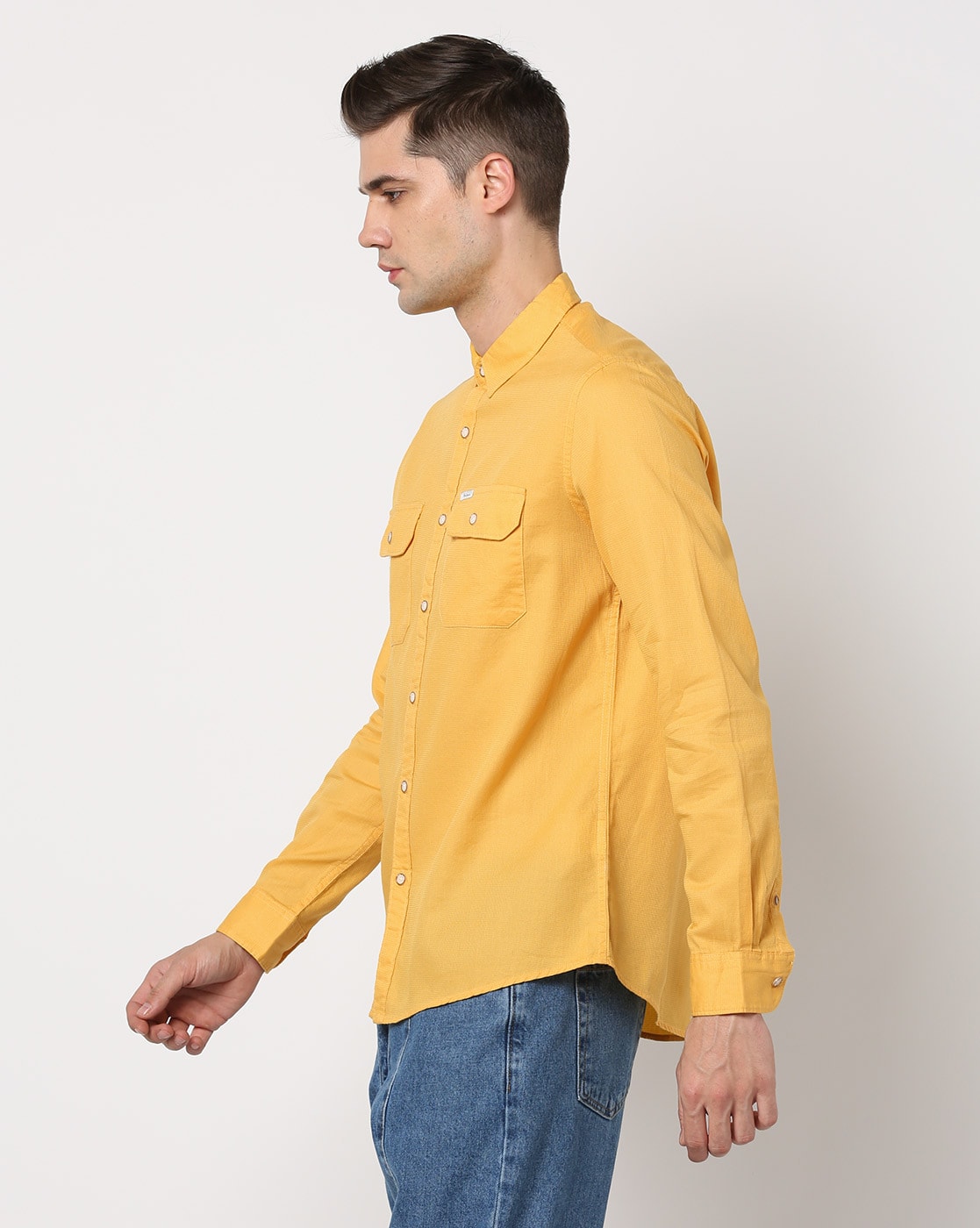 Denim shirt store yellow