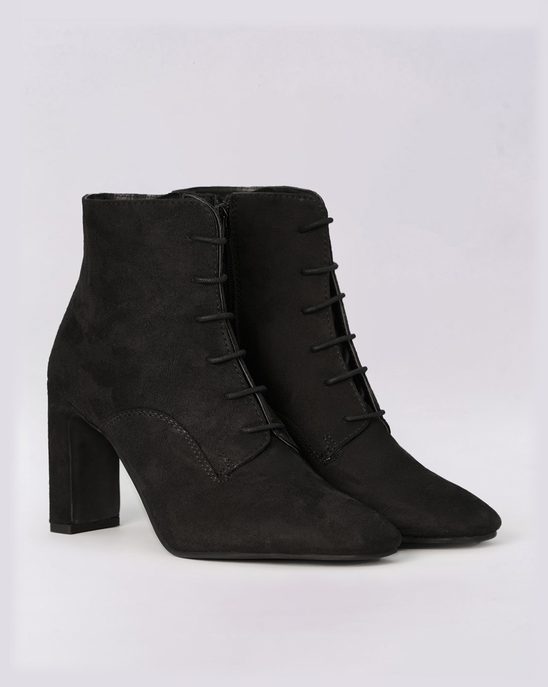 Khaki suede leather ankle boots with heel | Rouje