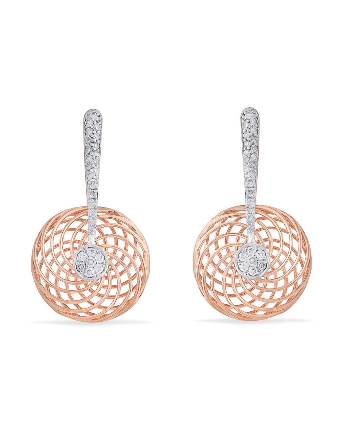 The Blossom Rose Gold Diamond Drop Earrings – Modern Gents