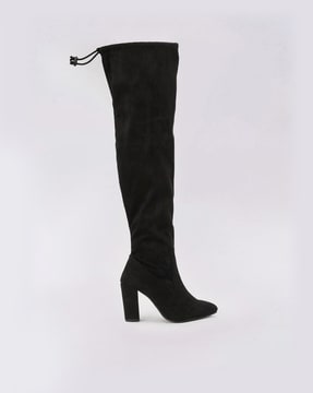 Black knee high outlet boots wedge heel