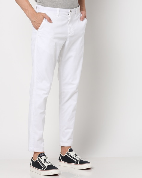 Buy Gloye Women White Solid, Self Design Lycra Blend Trousers (Xxl) Online  at Best Prices in India - JioMart.